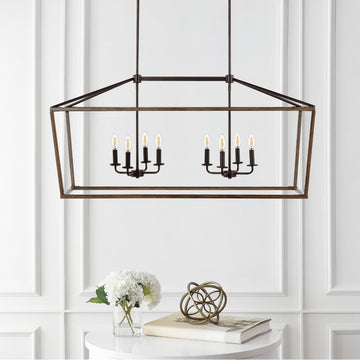Oria 10" Iron Farmhouse Industrial Lantern LED Pendant